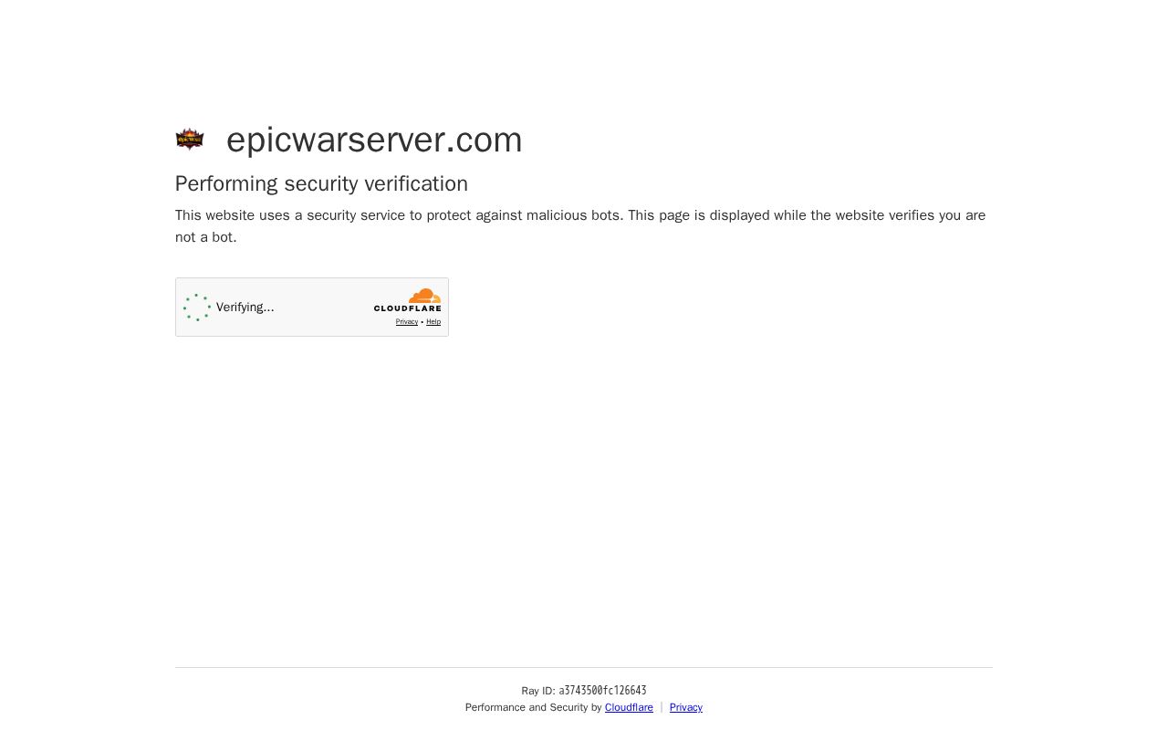 Epic War Server website
