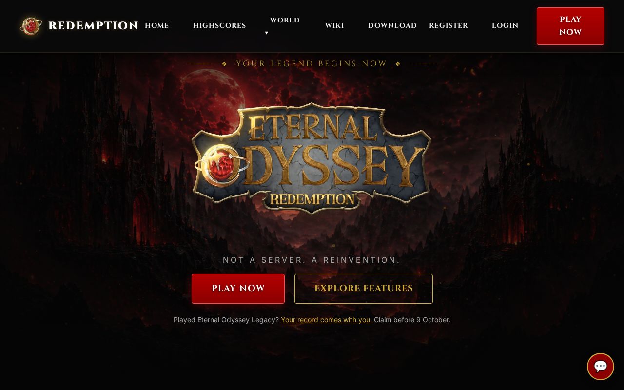 Eternal Odyssey: Redemption website