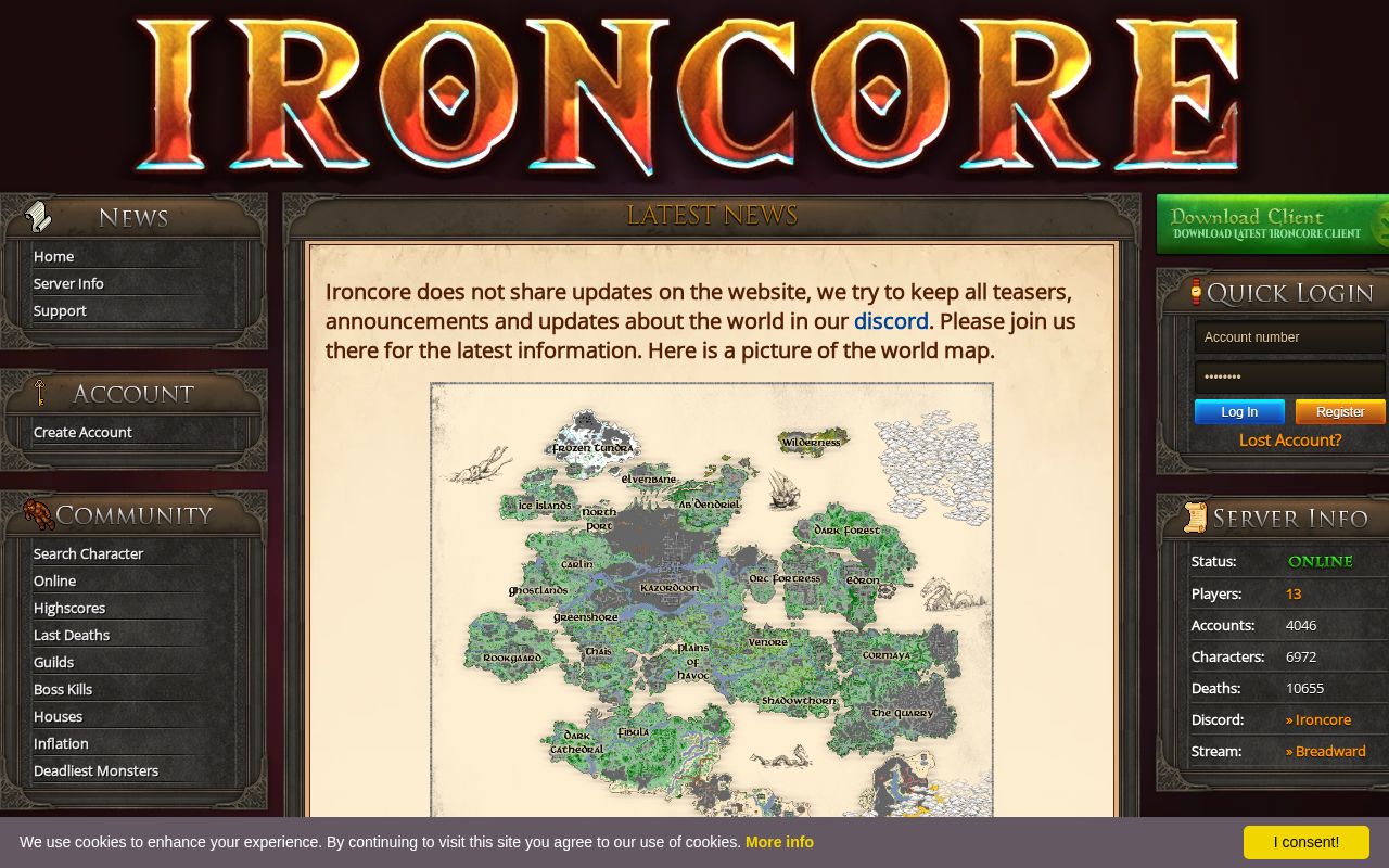 Ironcore website