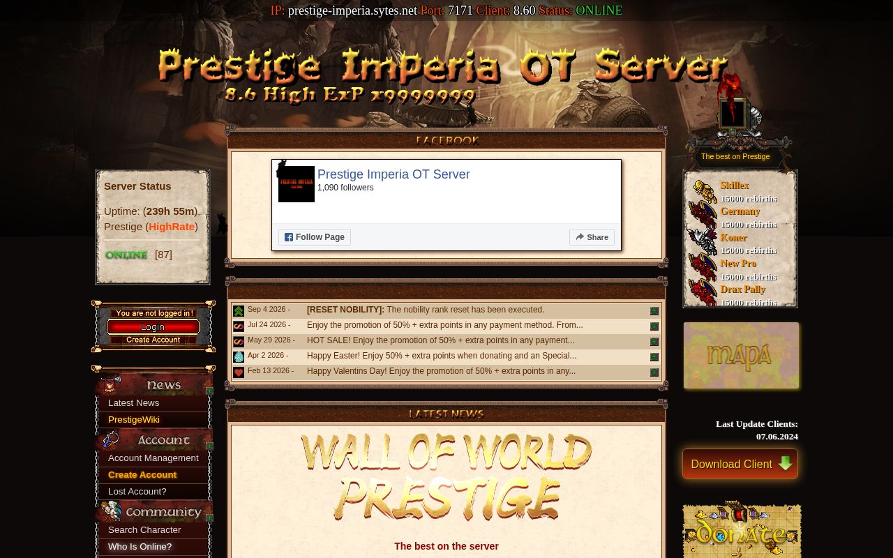 Prestige Imperia website