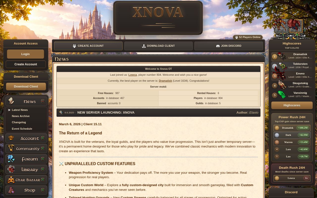 XNOVA website